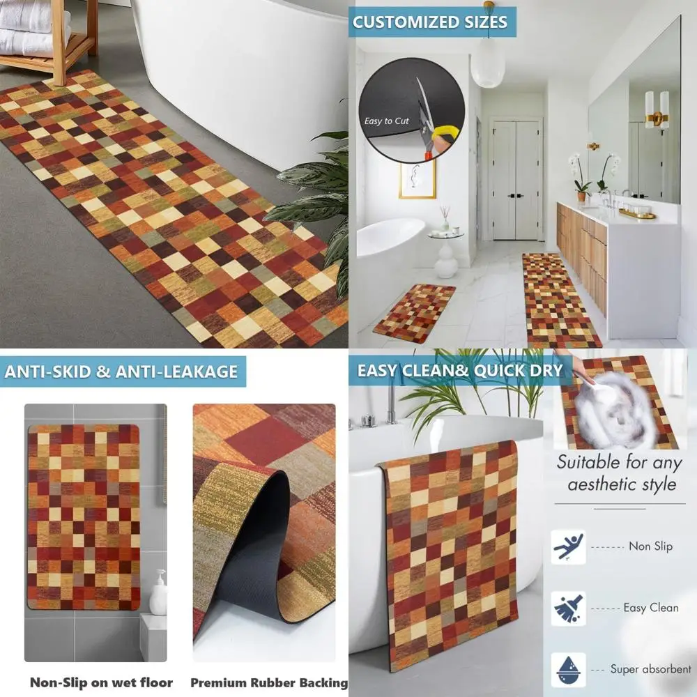 

Резиновый противоскользящий коврик для ванной по индивидуальному заказу — быстросохнущий, супервпитывающий, тонкий для оформления дверей, моющийся напольный коврик в ванной комнате.