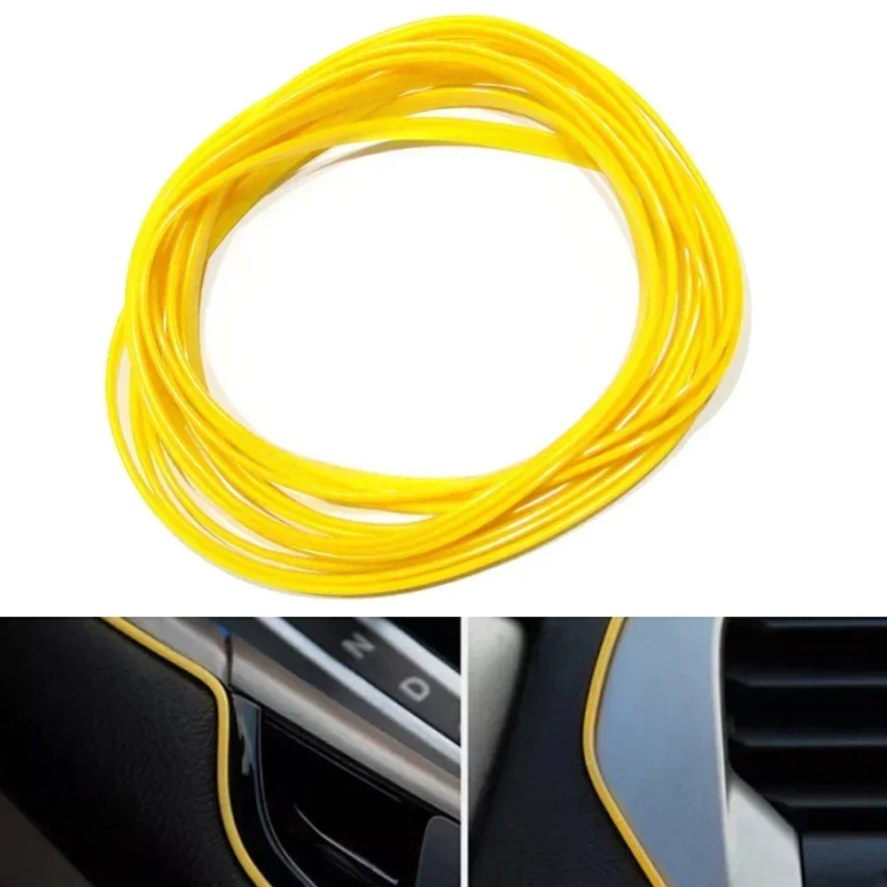 

Car Molding Line Interior Decor Stickers Clear And Dynamic Outline Trim D Strips Yellow Flexible High Universality Fitment