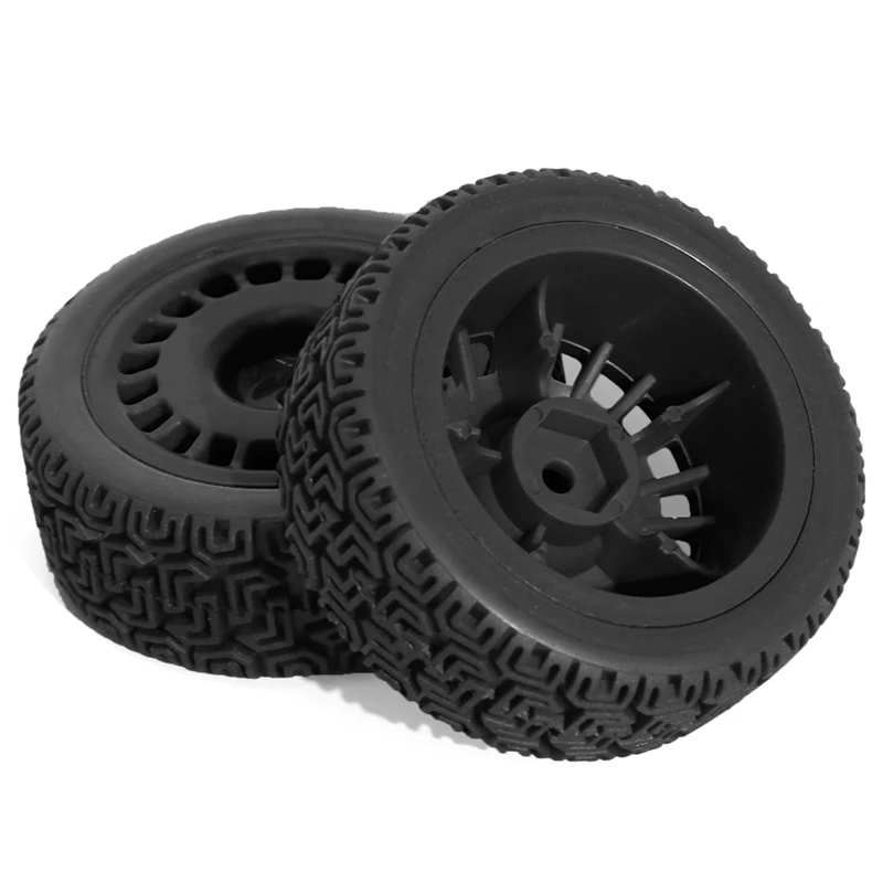 4pcs 68mm -Tires Rubber Tire Wheel Tyre for XV01 XV02 TT01 TT02 PTG-2 1/10 RC -Racing Car Upgrade Parts Black [bjve-Toy]
