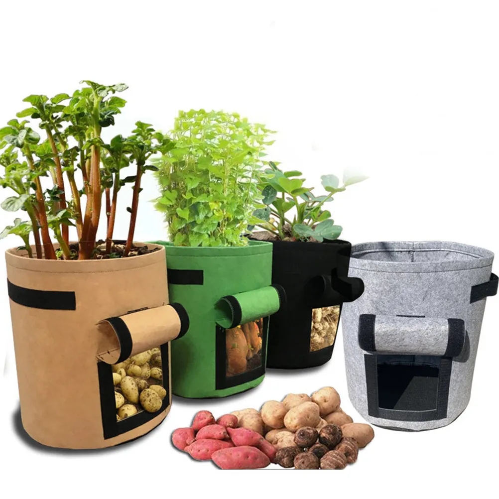 10 Gallon Tough Breathable Planting Bag Non Woven Fabric for Sweet Potato Peanut Plants Waterproof Air Permeable Sturdy Handle