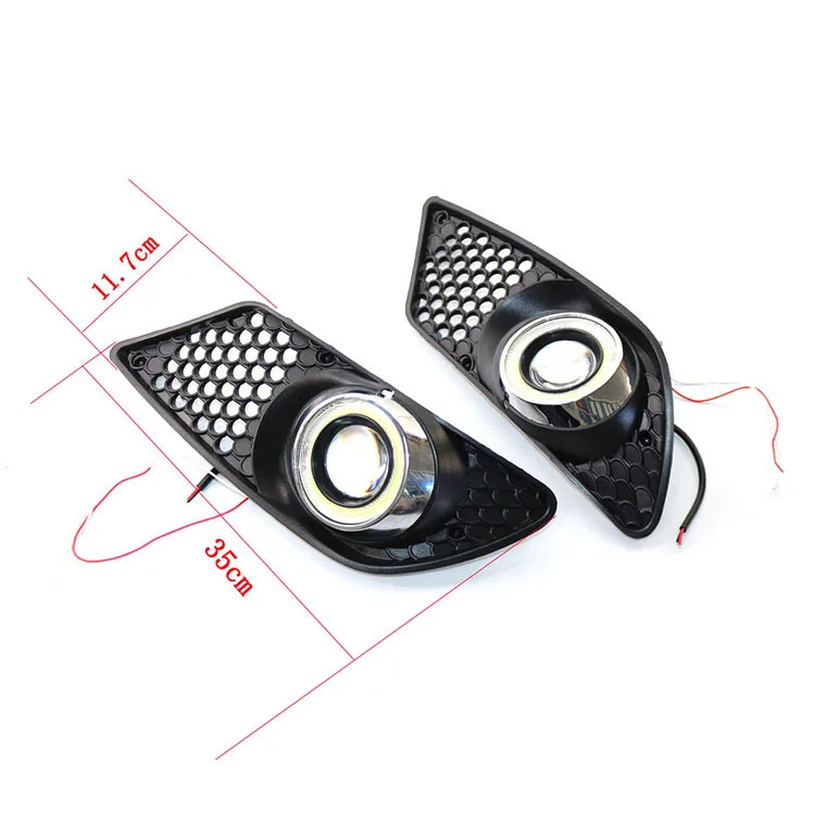 Applicable to Class C W204 08-10 modified convex mirror white light angel front bumper fog light grille