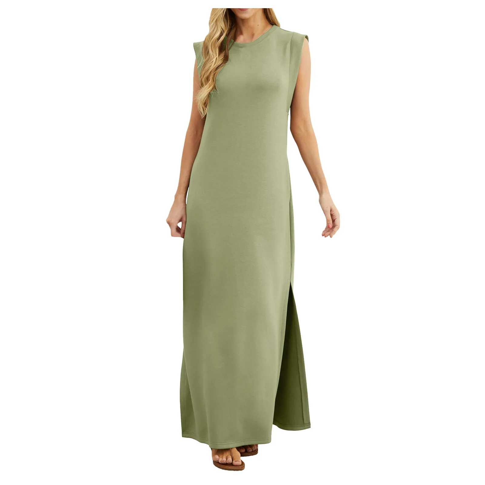 

Womens Summer Casual Long Dress Elegant Styles Basic Sleeveless Long Dresses For With Split And Top Selling Summer Dresses