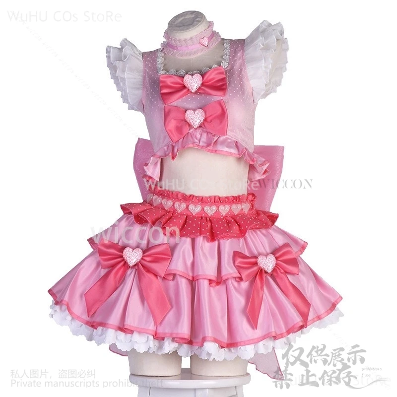 Anime Shugo Chara Cosplay Hinamori Amu Kostuum Roze Jurk Lolita Pruiken Halloween Kerst Uniform Voor Meisjes Vrouw Aangepast