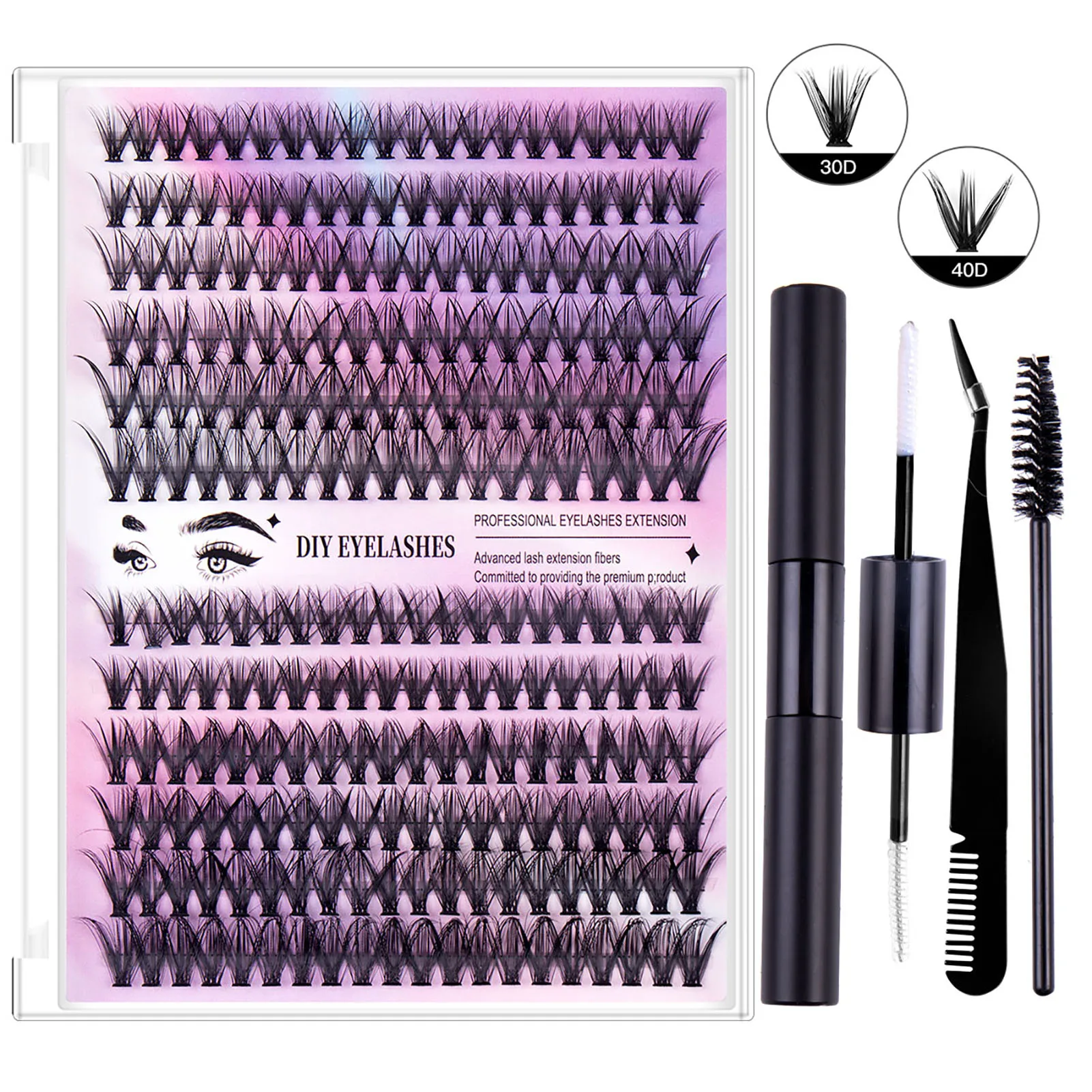 30d 40d Valse Wimpers Bond En Seal Lash Lijm Professionele Zachte Natuurlijke Cluster Lash Extension Tools Kit Voor Vrouwen Make-Up