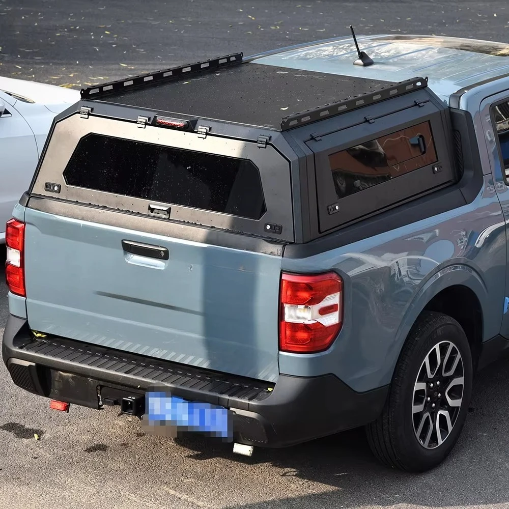

ForBest Steel Tonneau Truck Bed Cover for Ford Maverick 2022-2025 High Door Sliding Windows Canopy Camper