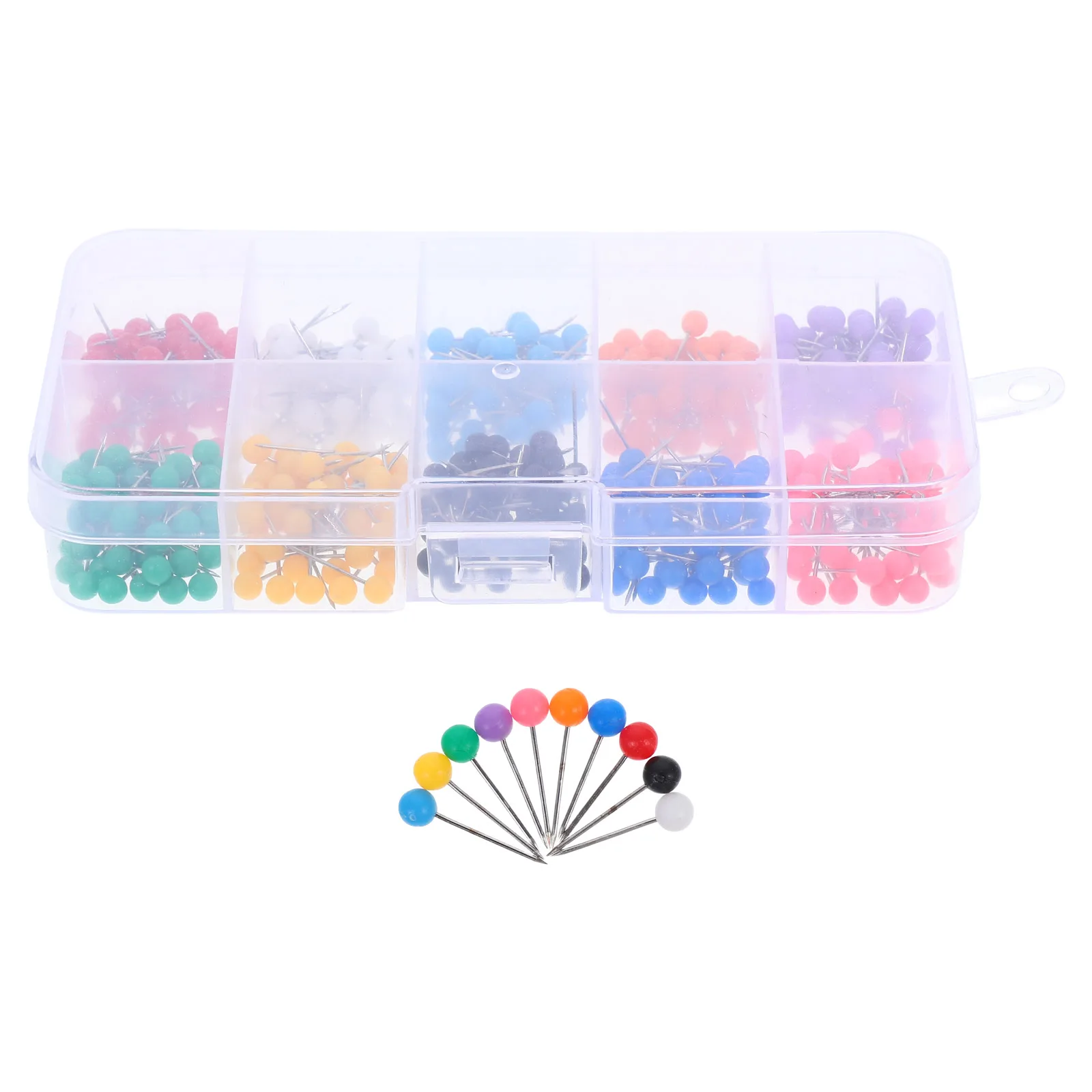 

500pcs Colored Thumbtack Plastic Push Pin 10 Assorted Colors For Maps Calendars Whiteboards Notices Office Classroom Decor
