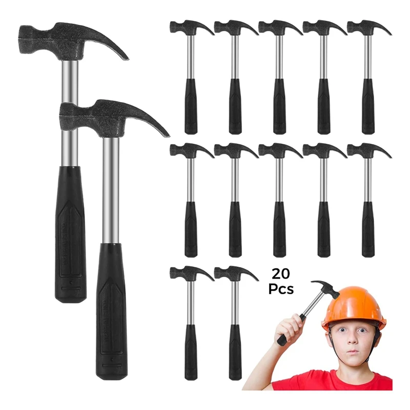 AA81-20Pcs Claw Hammers, Small Hammers For Little Ones, Solid Safety Hammers With Non-Slip Rubber Handles,Household Hammers