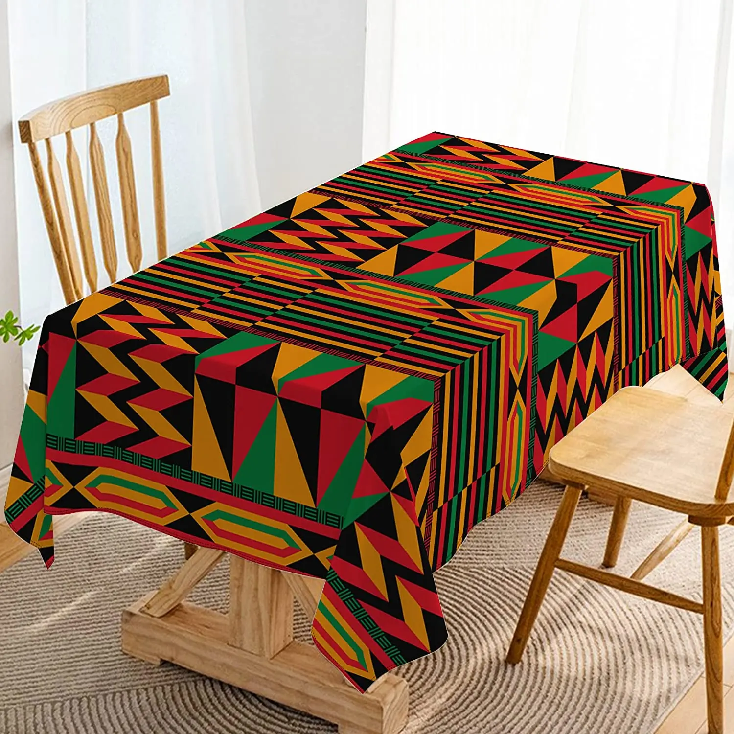 Juneteenth Black History Month Rectangle Tablecloth Kitchen Table Decor Kwanzaa Pan African American Tablecloth Party Decor