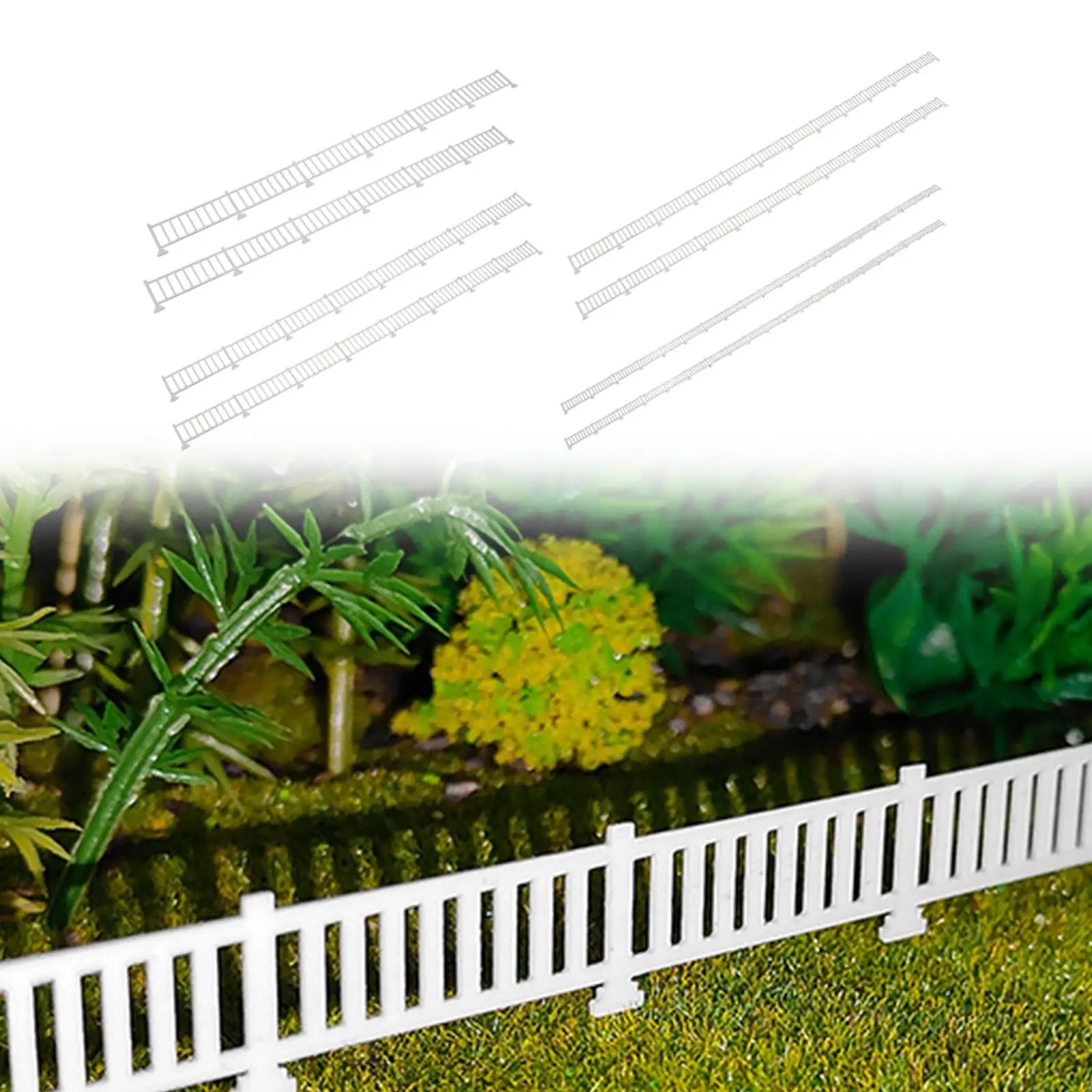 2 Stuks Hek Modellen Hekwerk Model Maken Accessoires Barrière Landschap Decoratie Prop Vangrail Voor Fairy Garden Scene Setups