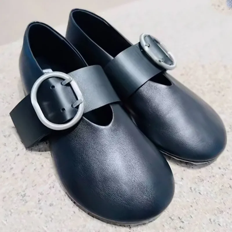 

MaryJane Shoes Retro Belt Buckle Flat Big Head Single Shoes Spring And Autumn New Style Versatile Lofu Shoes Small Leather Shoes
