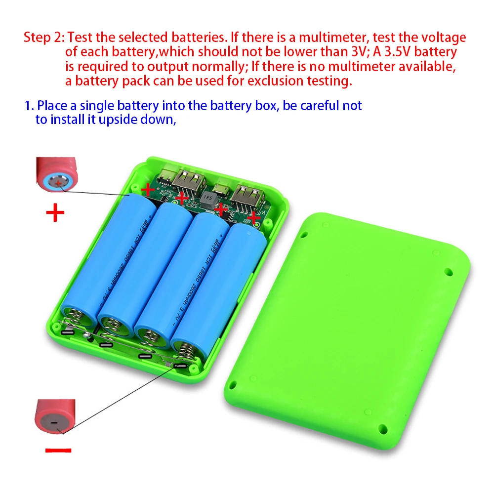 18650 Batteriegehäuse DIY Powerbank-Ladegerät Gehäuse Ladebox Mini Lötfreie Stromversorgung – Detail 8