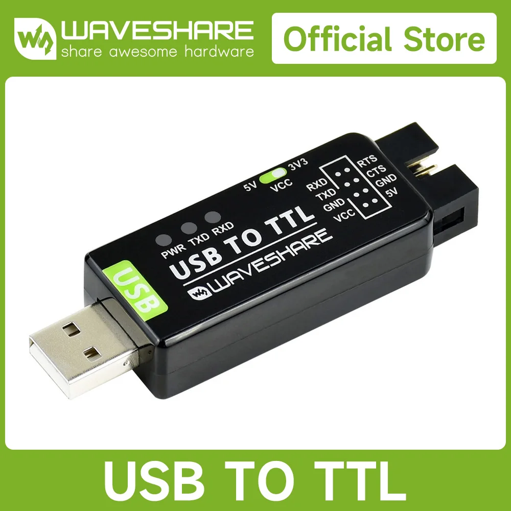 Waveshare Industrial USB TO TTL Converter UART Module, Original FT232RL, Multi Protection & Systems Support