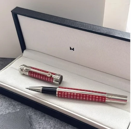 

Металлическая ручка с узором Красного Креста от бренда M, высококачественная деловая ручка-роллер, офисная ручка для письма (коробка для ручки в комплект не входит)