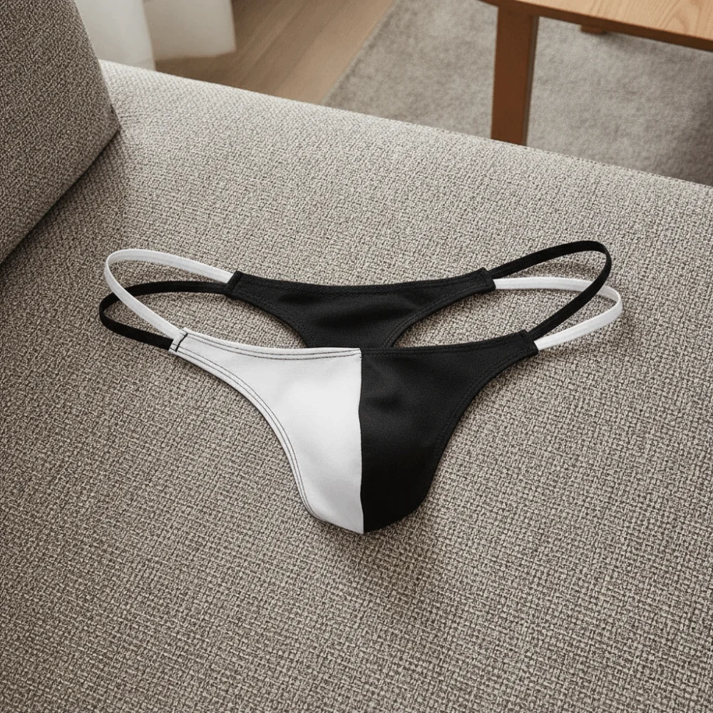 Soft Low Waist Men Ice Silk Thongs Thin Strap Lingerie Men's Panties T-back Underwear Male Briefs Sports