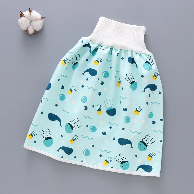 

0-12 Years Baby Diaper Cotton Waterproof Skirt Leak-proof Urine Training Pants Soft Anti-Side Leakage Breathable Washable Diaper