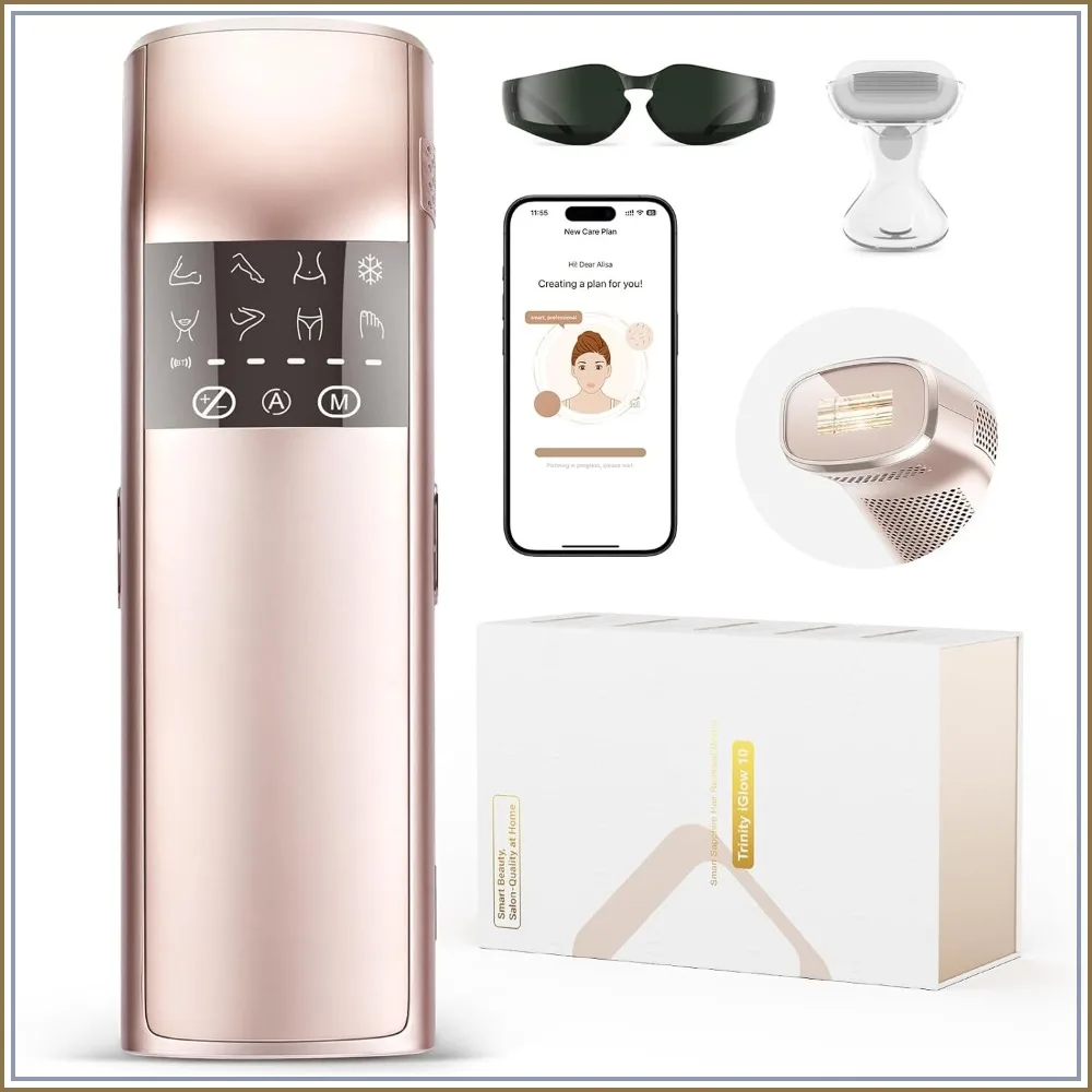 

IPL Laser Hair Removal for Women & Men, 37°F Ice Cooling & Auto Flashing, Safe Skin Sensor, At-Home Use for Face, Body, Bikini