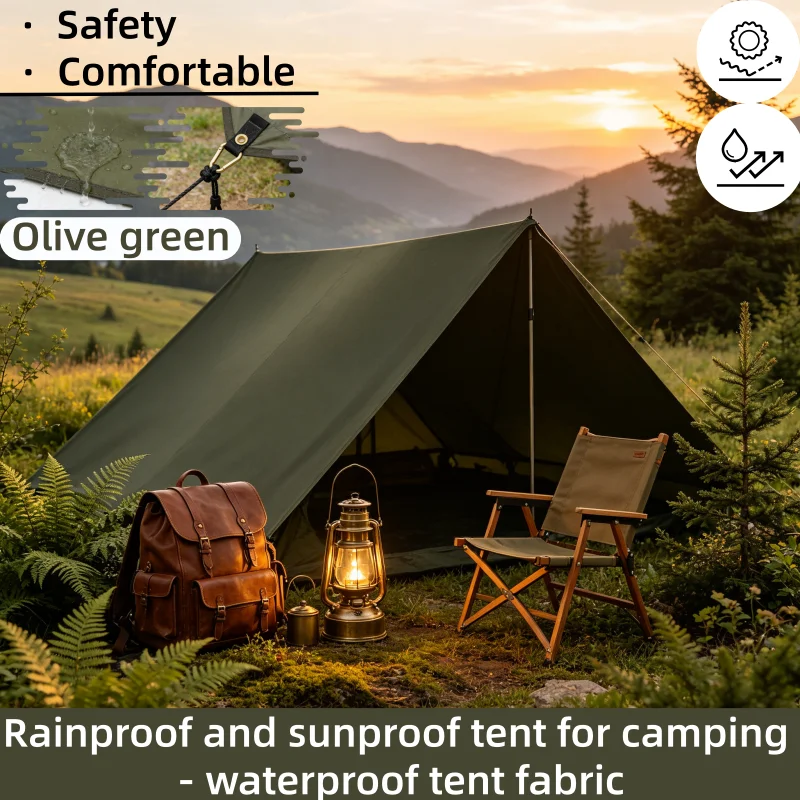 Tenda de lona impermeável ultraleve e portátil, grande tenda de acampamento com proteção solar, abrigo solar, guarda-sol de jardim, sombra para praia ao ar livre