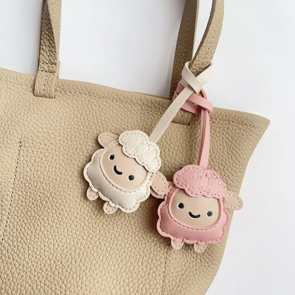 Fashion Soft PU Leather Sheep Bag Charm Cartoon Goat Sheep Keychain Animal Multi-Color Lamb Pendant Bag Decoration