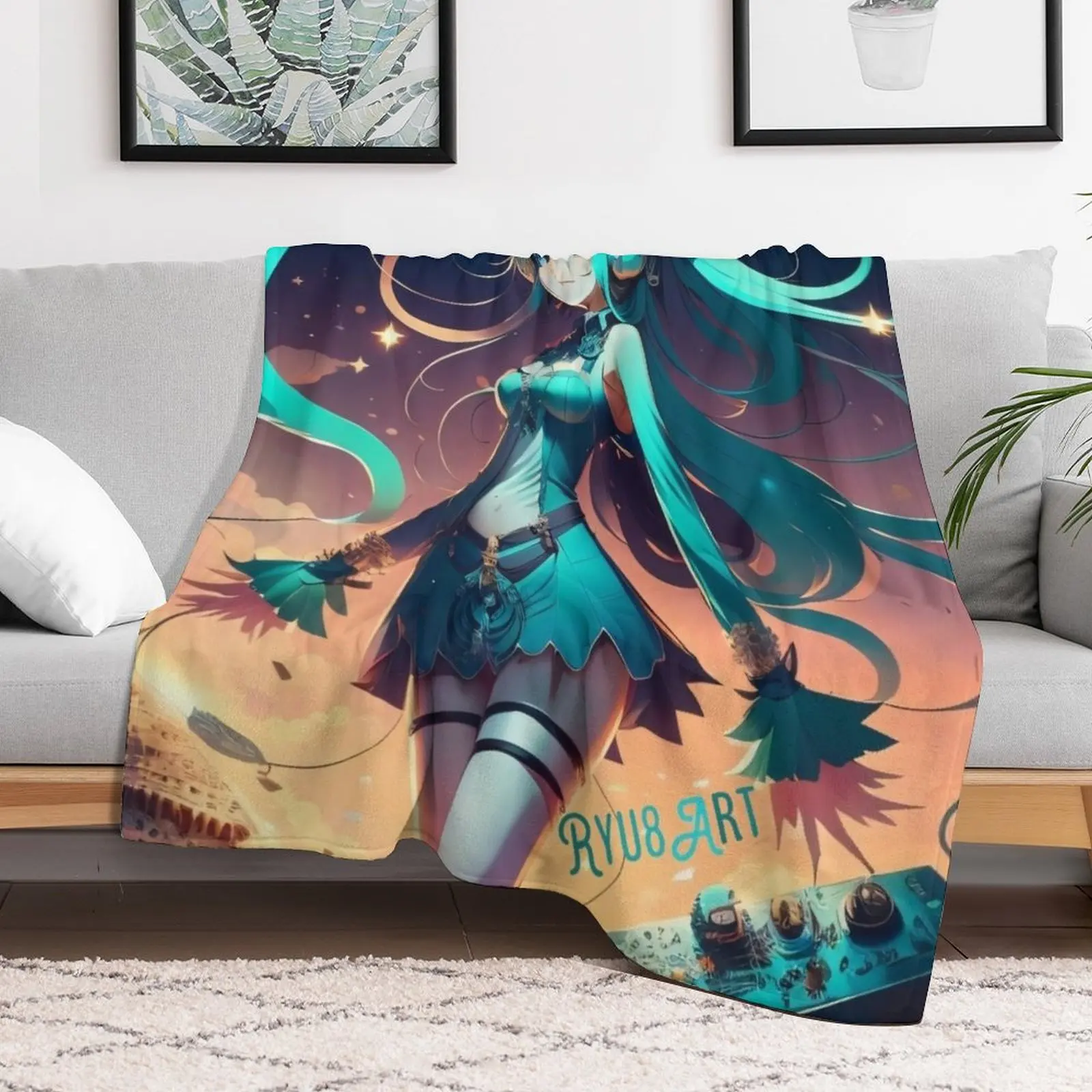 hatsune miku Throw Blanket Thermals For Travel halloween Decorative Sofa Warm Blankets