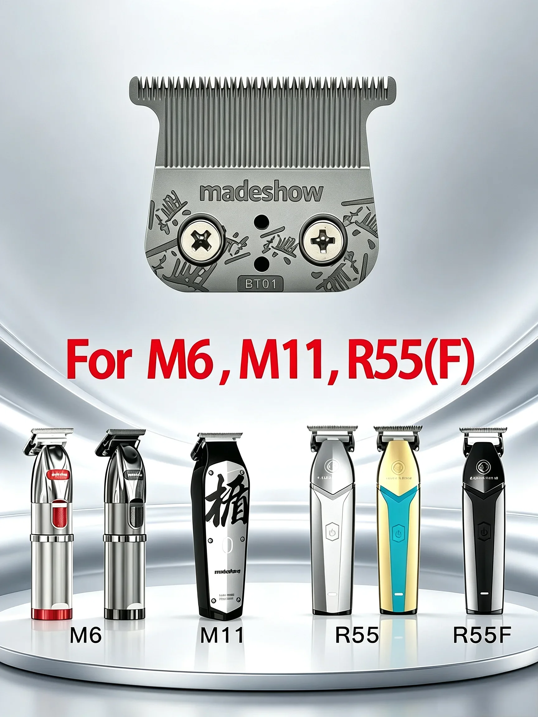 Madeshow M6 Original T-Typ Ersatzklinge Haarschneider Schneidkopf Ersatzteile Passend für Kulilang R55 R55F G9G M11