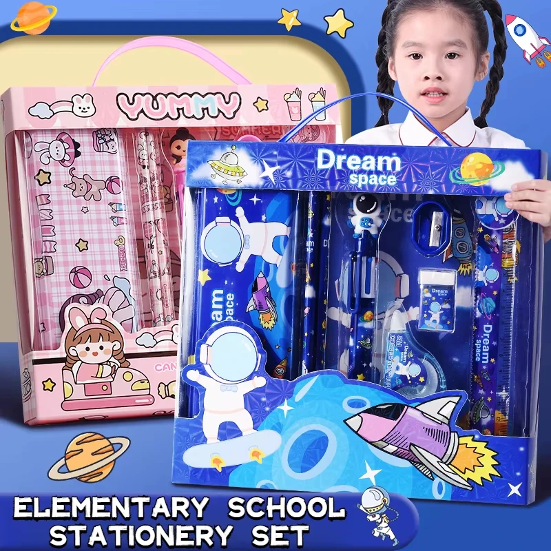 

Cartoon Stationery Set All-in-One School Supplies for Kids Students Office Desk Tools Durable Creative Study Gift Multi-Style