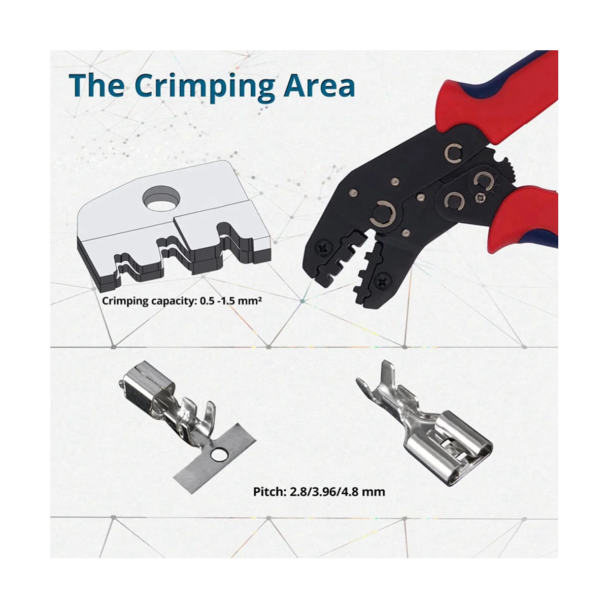 المكونات في العقص كماشة للسيارة ، اختيار متعدد الفك ، محطة عارية ، محطة أنبوبي معزول ، SN-48BS ، 1 قطعة
