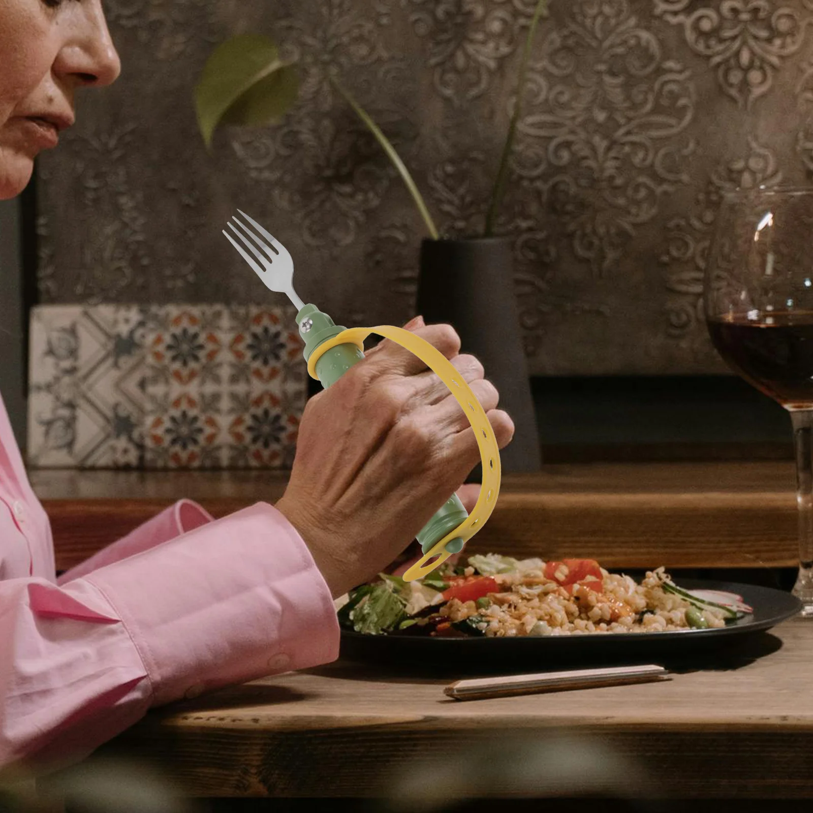 

Adaptive Stainless Steel Fork Non-Slip Adjustable Angled Utensil for Elderly Disabled People Assistive Eating Equipment Hand