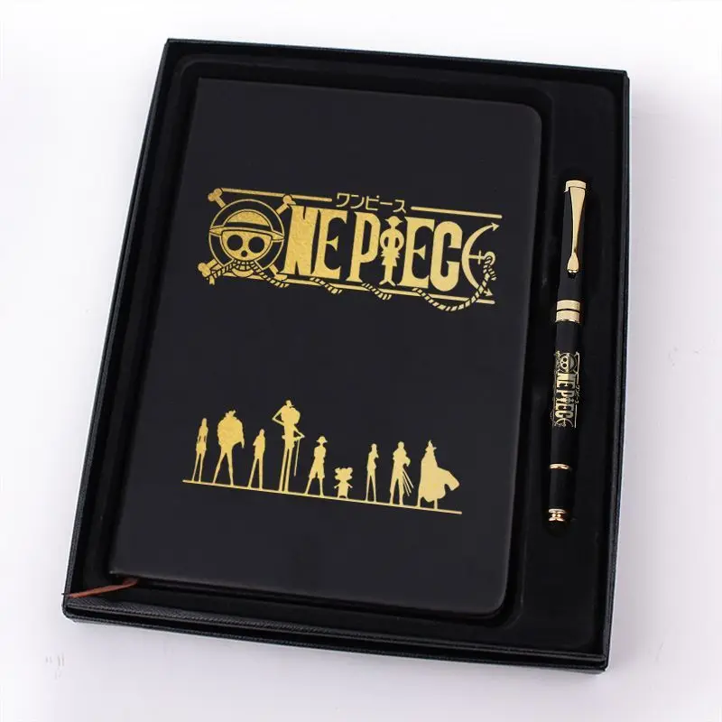 New One Piece anime peripheral cartoon stationery gift box Luffy Zoro Ace creative notebook set birthday gift for boys