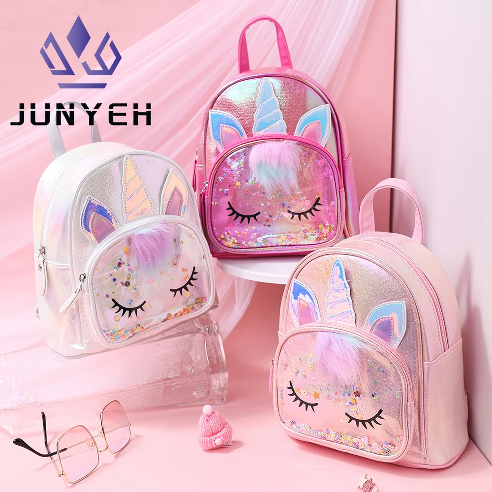 Junyeh-Sacs à dos à paillettes pour enfants, sacs d\'école de dessin animé mignon, décoration Nairobi Orn, maternelle, filles