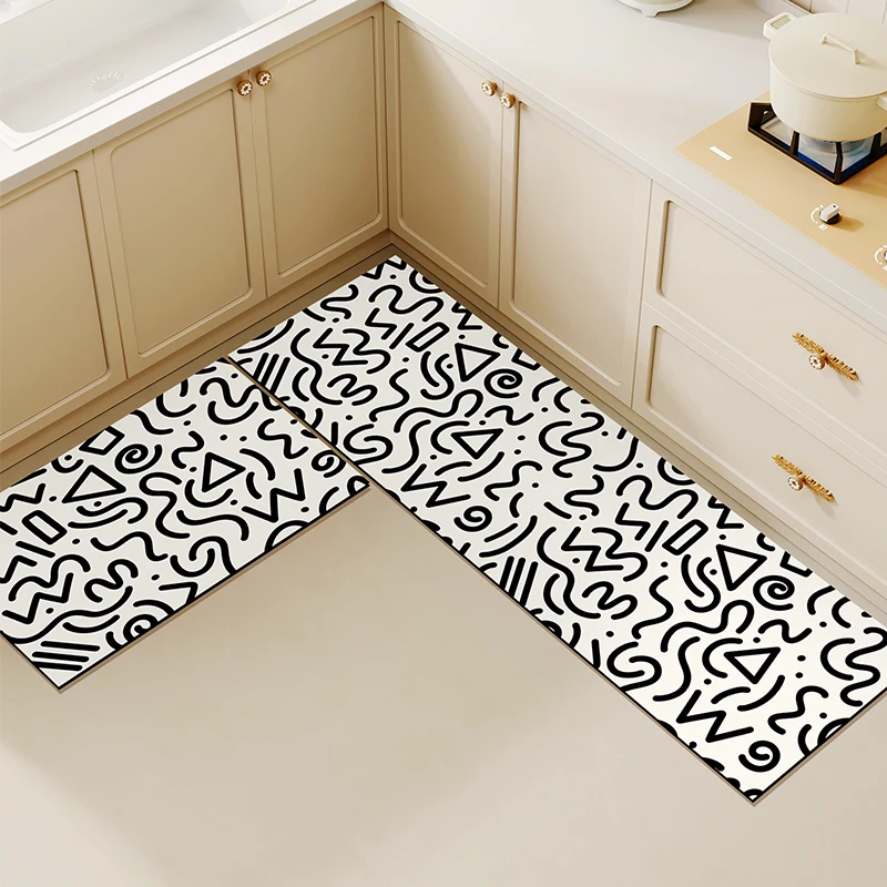 

Kitchen Carpet Long Rug Pvc Leather Waterproof Floor Mat Home Decoration Non-slip Anti-fatigue Foot Mat Alfombra De Cocina 주방 깔개