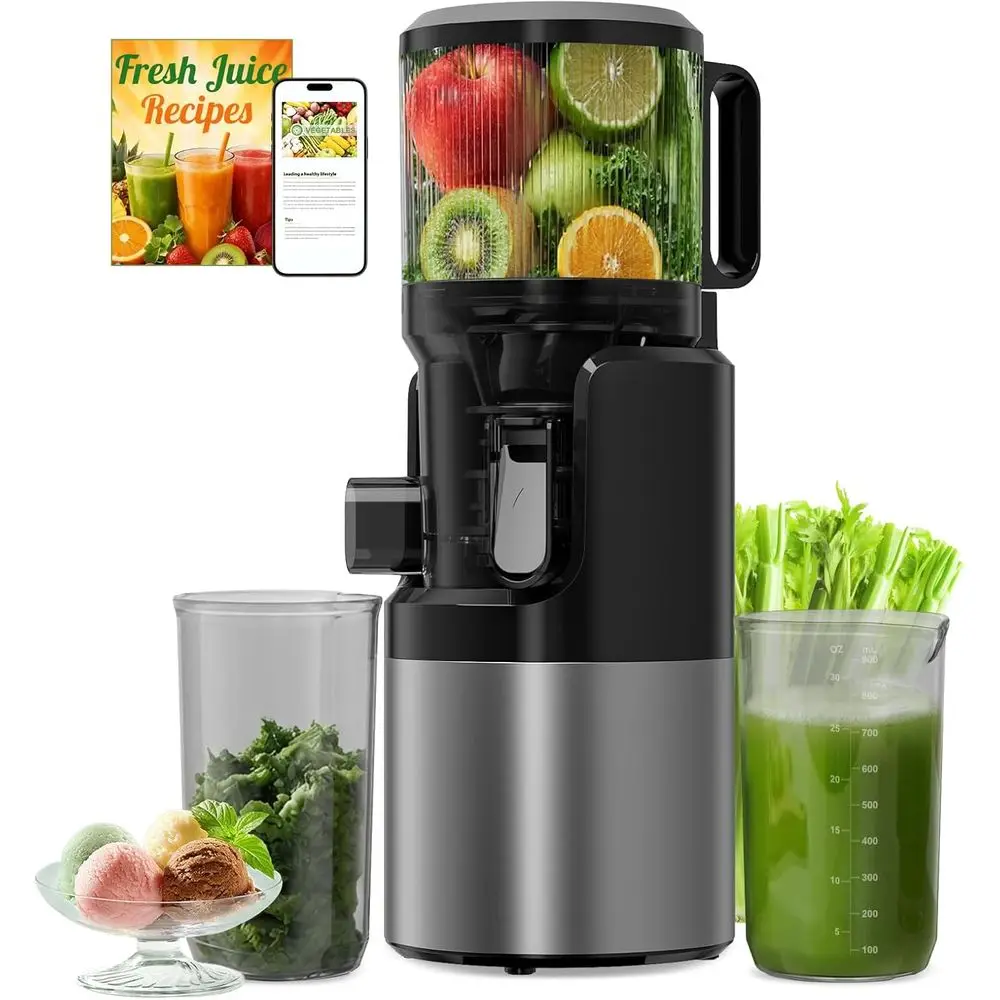 

Juicer hines, Cold PrJuicer with 6" Extra-Large eed Chute, 400W Motor, High Juice Yield, Easy to Clean, Dishwasher Sae Parts, 3-