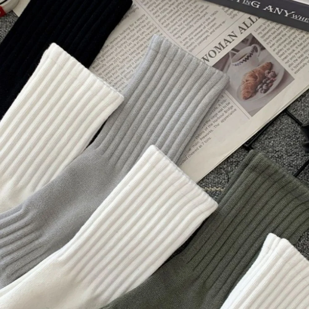 5 pares legal masculino preto branco meias quentes conjunto outono inverno masculino cor sólida esporte meias curtas para homem dropshipping