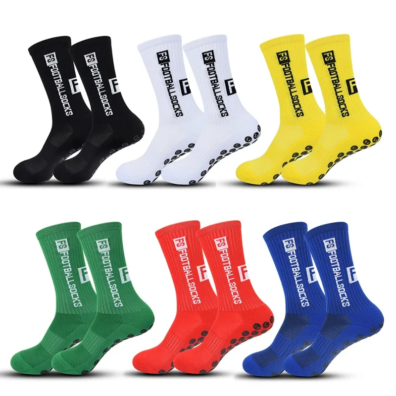 3 pares de calcetines de fútbol antideslizantes FS para hombres y mujeres, medias de fútbol antideslizantes deportivas, calcetines de fútbol transpirables con parte inferior de silicona para exteriores