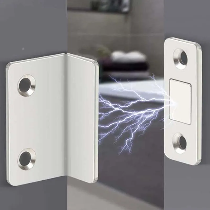 

2Pce seamless L-shaped invisible magnetic door clip suitable for cabinet doors, drawers, sliding doors, wardrobes