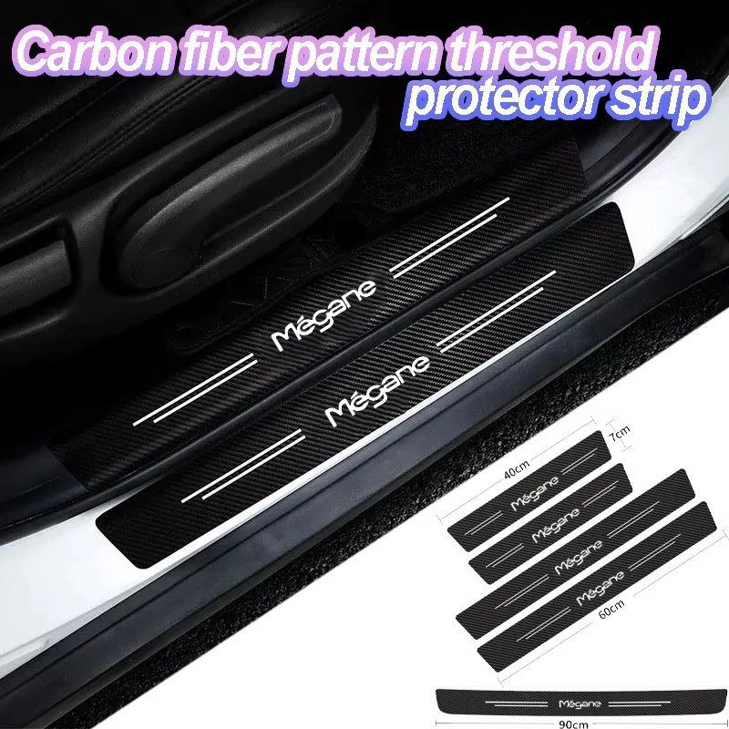 Car Door Threshold Sill Anti Scratch Protective Stickers Rear Trunk Bumper Guard Decals For Renault Megane Interior Accessories