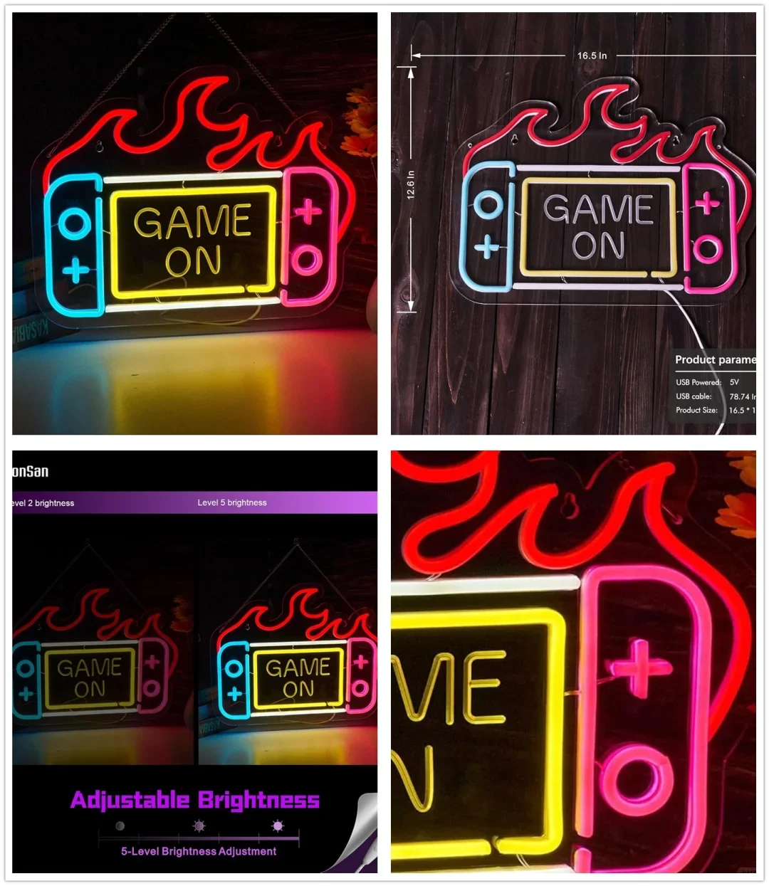 حار بيع مخصص LED النيون ضوء التثبيت السريع ديكورات داخلية/خارجية لإعلان بناء شريط ألعاب الزفاف #3