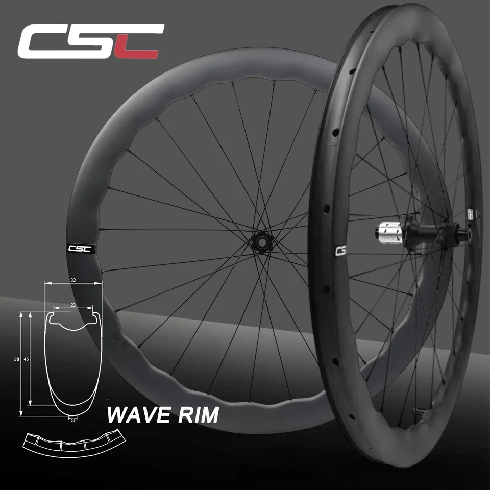 CSC Wave Disc 1350g 700C カーボンホイールセット ロードバイク 32mm