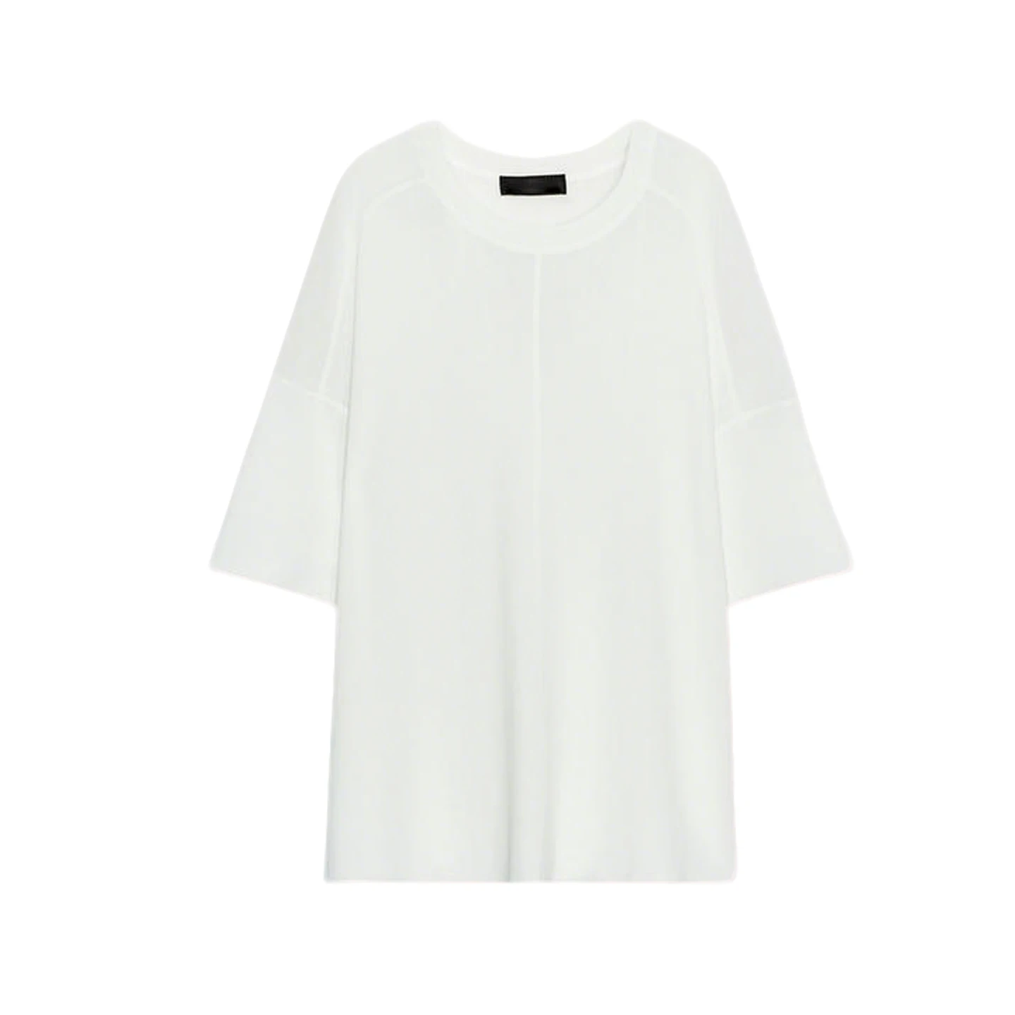 T-shirt lavorata a maglia rotonda Ne ort Sve dalla vestibilità ampia Sle da donna Nuovo arrivo invernale Faion Design semplice in fibra di poliestere