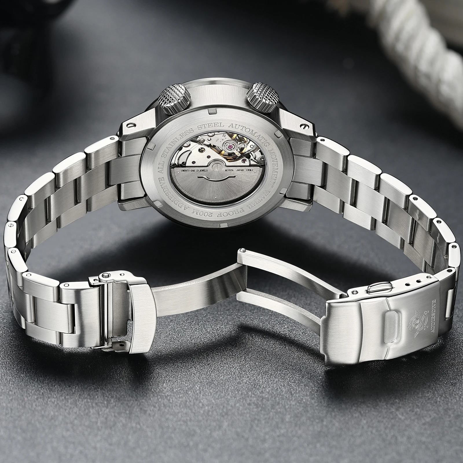 

ADDIESDIVE New Automatic Watches Japan 8215 Stainless Steel AR Coated Mechanical Watch 200M Waterproof Dive Sapphire Glass Watch