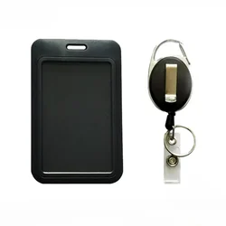 Work Card Sleeve Chest Pocket Clip ID Tag Name Identity Badge Holder Reel Working Permit Case Staff Employee Pass