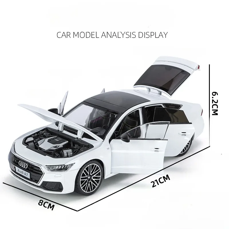 1:24 Audi A7 Sportback Alloy Car Model Simulation Miniature Voiture Diecast Metal Toy Vehicles With Sound Light Boy Car Toy Gift