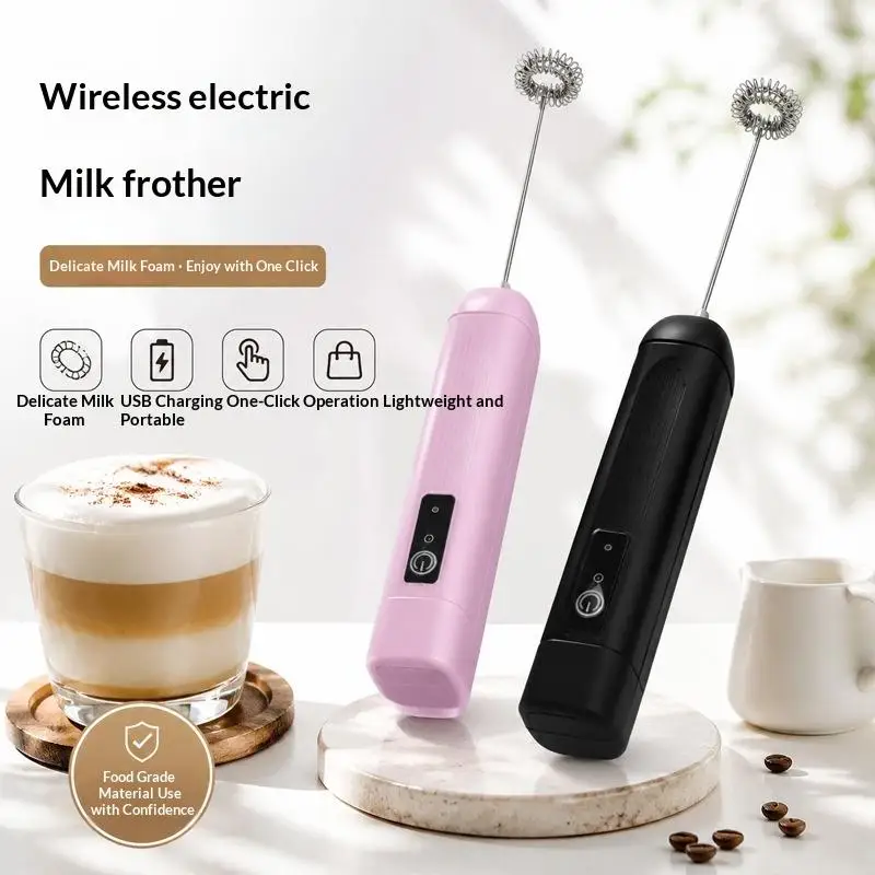 3-Speed USB Rechargeable Electric Milk Frother Portable Handheld Mixer For Coffee Latte Cappuccino Miniature Small Mixer