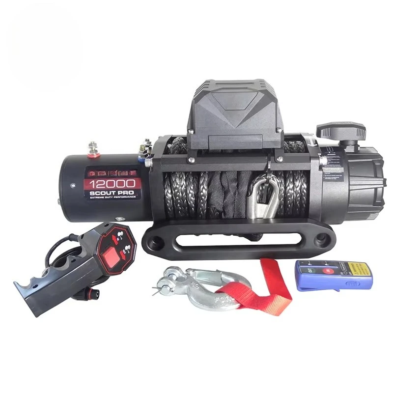 OEM الكهربائية 24 فولت 13500LBS سيارة ونش كهربائي 24 فولت شنت ونش كهربائي على الطرق الوعرة الإنقاذ الذاتي سحب ونش اصطناعي Ropecustom #2