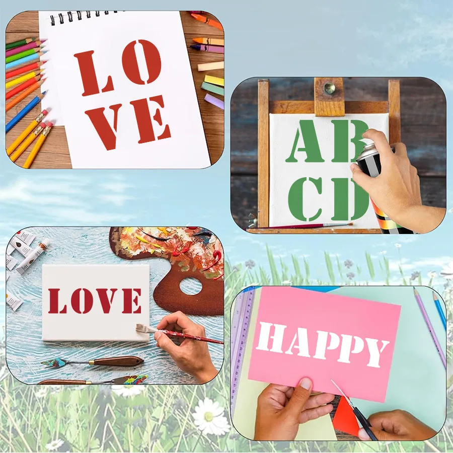 1 قطعة 11.8 بوصة A-Z كابيتال رسالة Stencil الأبجدية قالب ل طلاء جدران علامات الخشب ديكور المنزل النسيج DIY بها بنفسك مشاريع