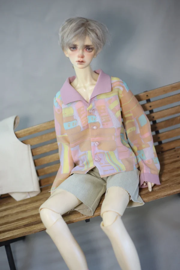 D04-B042 children handmade toy 1/3 SD10 Uncle68 73 Doll BJD/SD  pink purple doll Accessories Chiffon floral shirt 1pcs