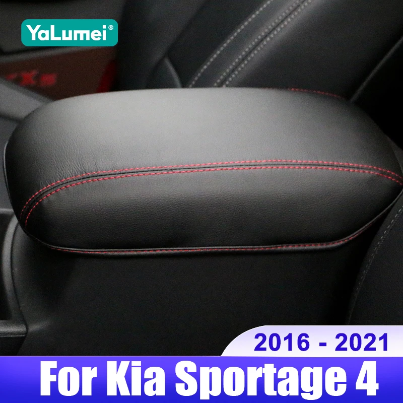 

For Kia Sportage 4 2016 2017 2018 2019 2020 2021 Car Center Console Armrest Box Cover Central Armrest Leather Trim Accessories