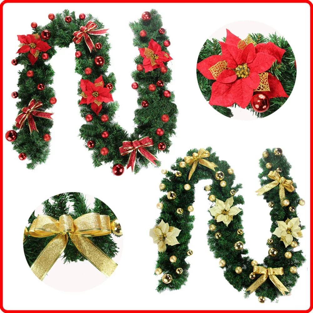 2 7 Meters Christmas Garland for Indoor and Outdoor Decoration Waterproof Plastic Floral Vine for Festive Home or Garden