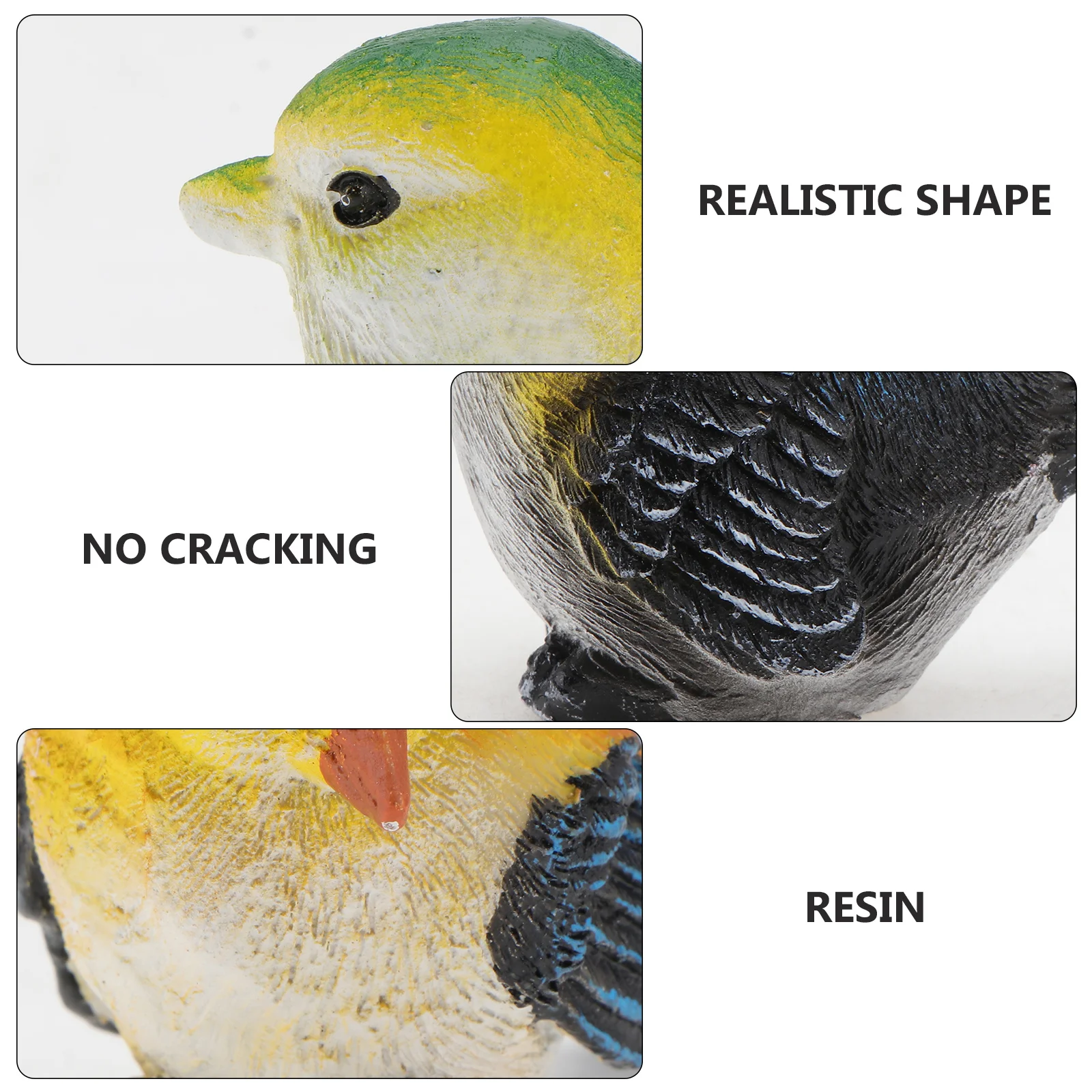 

4pcs Resin Craft Miniature Birds Decorative Figurines For Bonsai Garden Plant Pot Desktop Micro Landscape Ornament