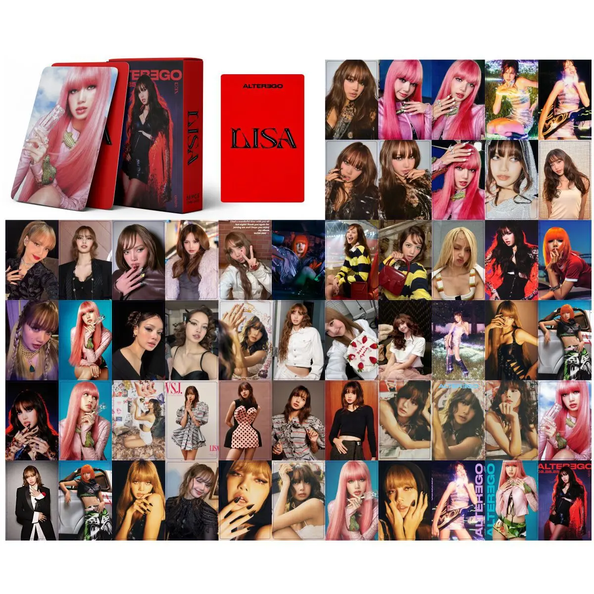 55 قطعة BP LISA Alter Ego Album المشاهير مروحة جمع بطاقة بريدية بطاقة الصور LOMOCard المنتجات الثقافية والإبداعية