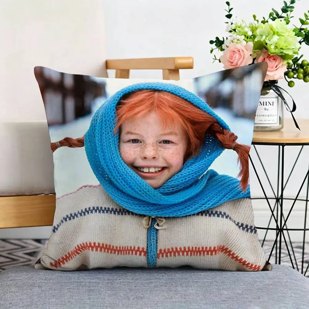 P-Pippi Longstocking Double-sided print Pillow Case for Sofa Living Room Home office Decor Protective Cover